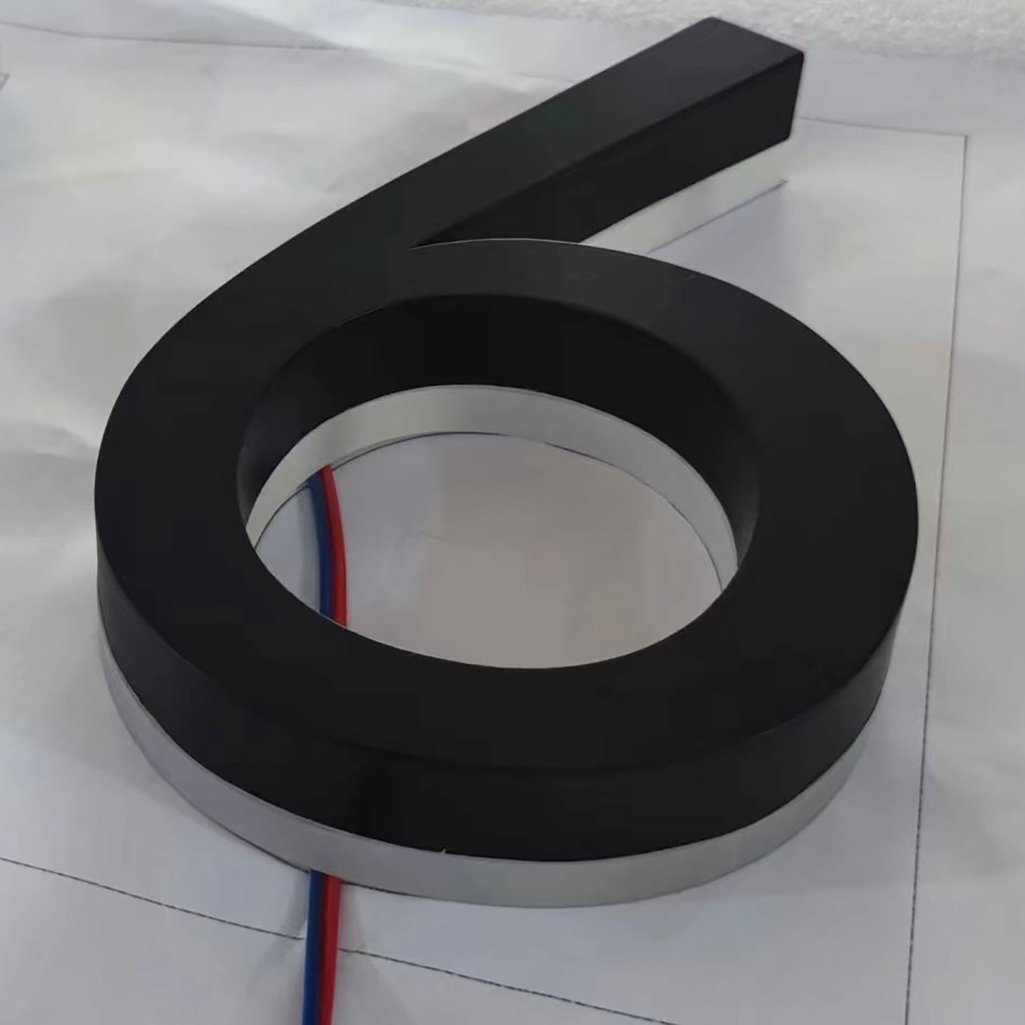 Shop Front LED Signs Office Indoor Room Numbers Backlit Brushed Channel Letters Home Address 3D Numbers