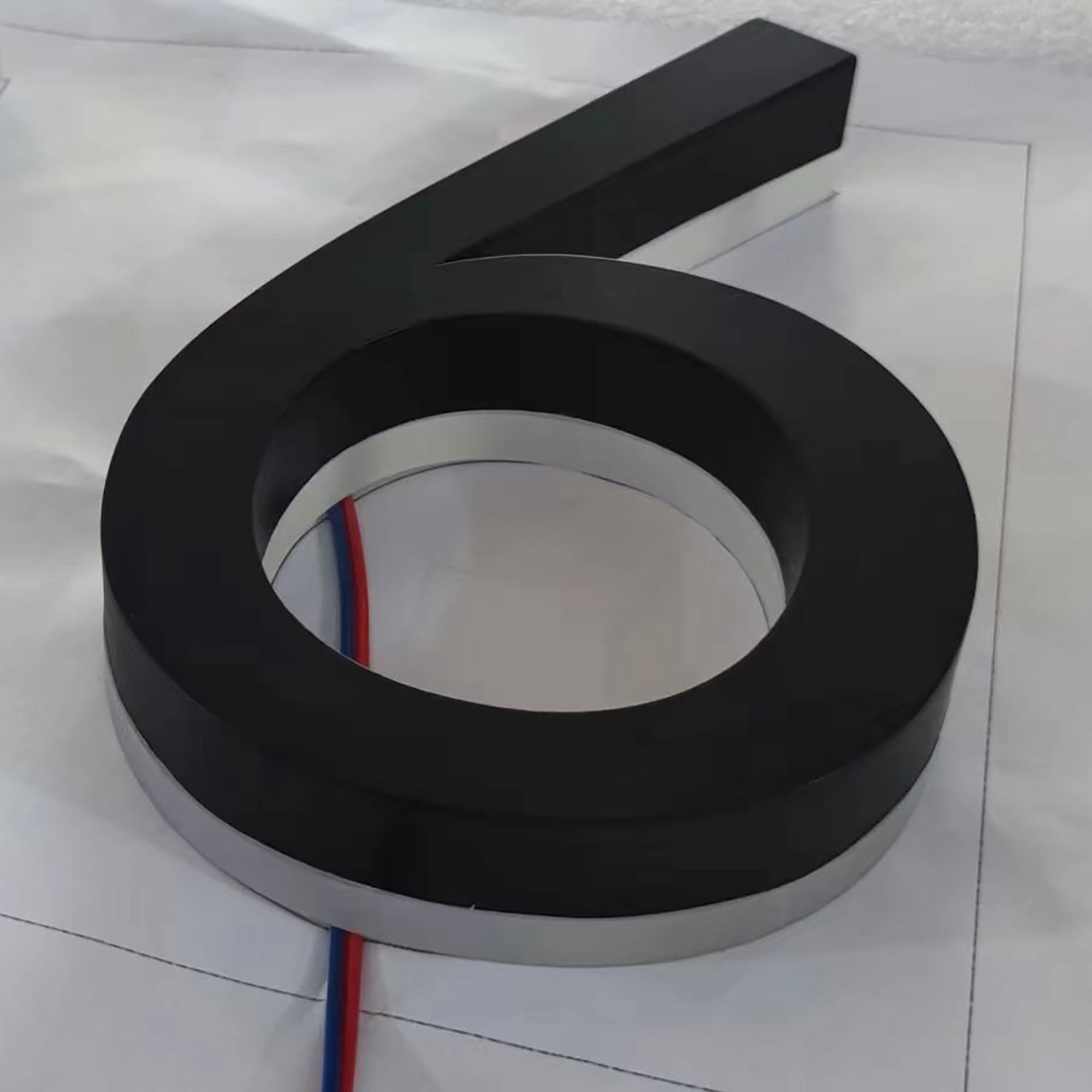 Shop Front LED Signs Office Indoor Room Numbers Backlit Brushed Channel Letters Home Address 3D Numbers