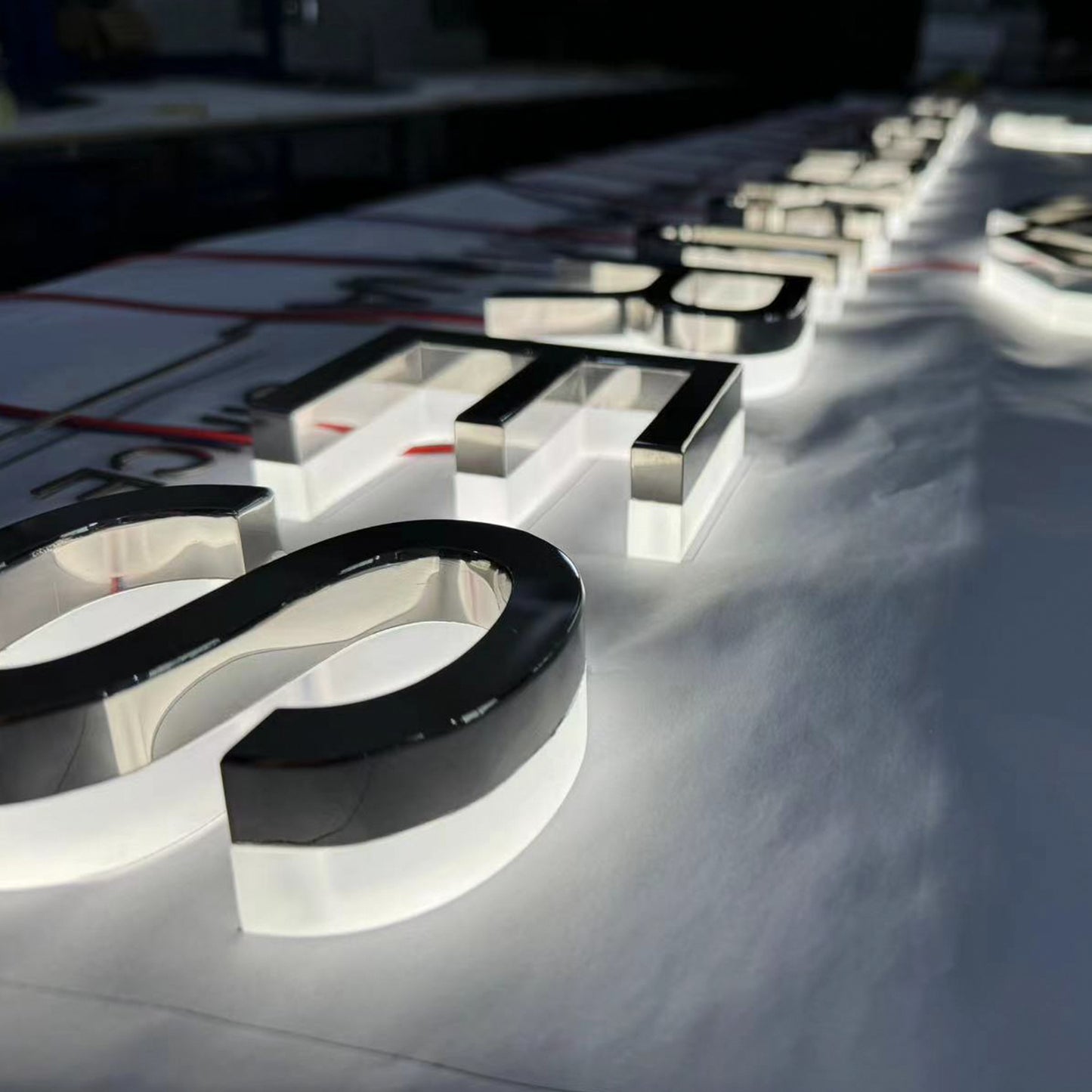 Company brand logo letters sign backlit business channel letters signs outdoor 3d led signboard
