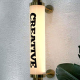 Acrylic cylindrical luminous light box stainless steel doorstep round tube hanging lightbox sign