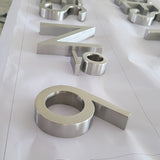 3D Stainless Steel Channel Letters Storefront Brand Logo Sign Metal Brushed Letters Sign