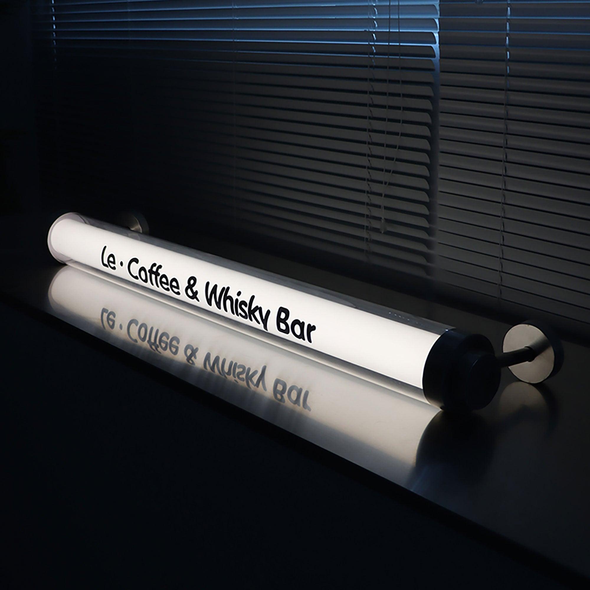 Custom hanging round tube lightbox sign outdoor acrylic led lightbox for store, bar, coffee shop