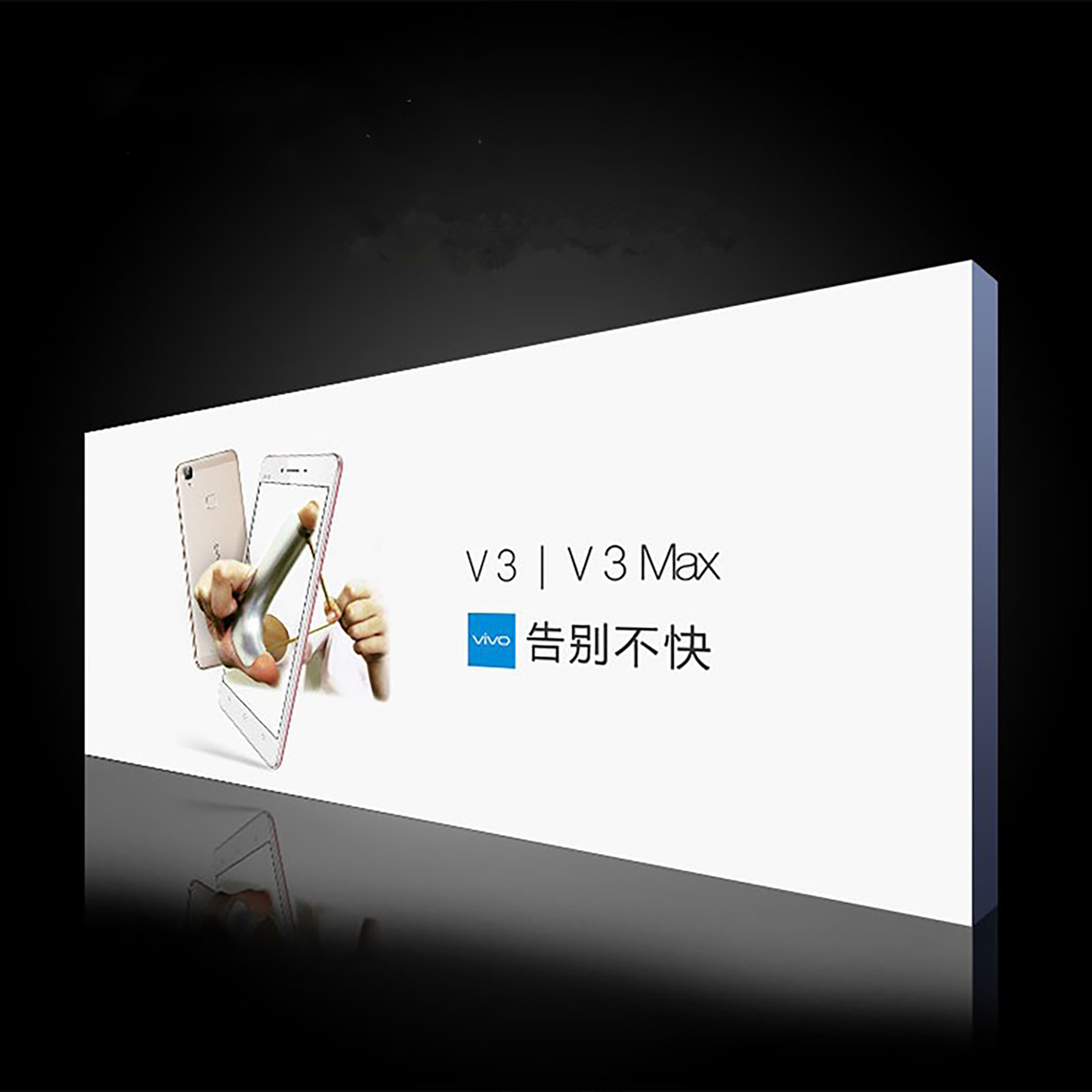 Phone shop LED profile light box with aluminum frame commercial stores fabric lightbox display boards