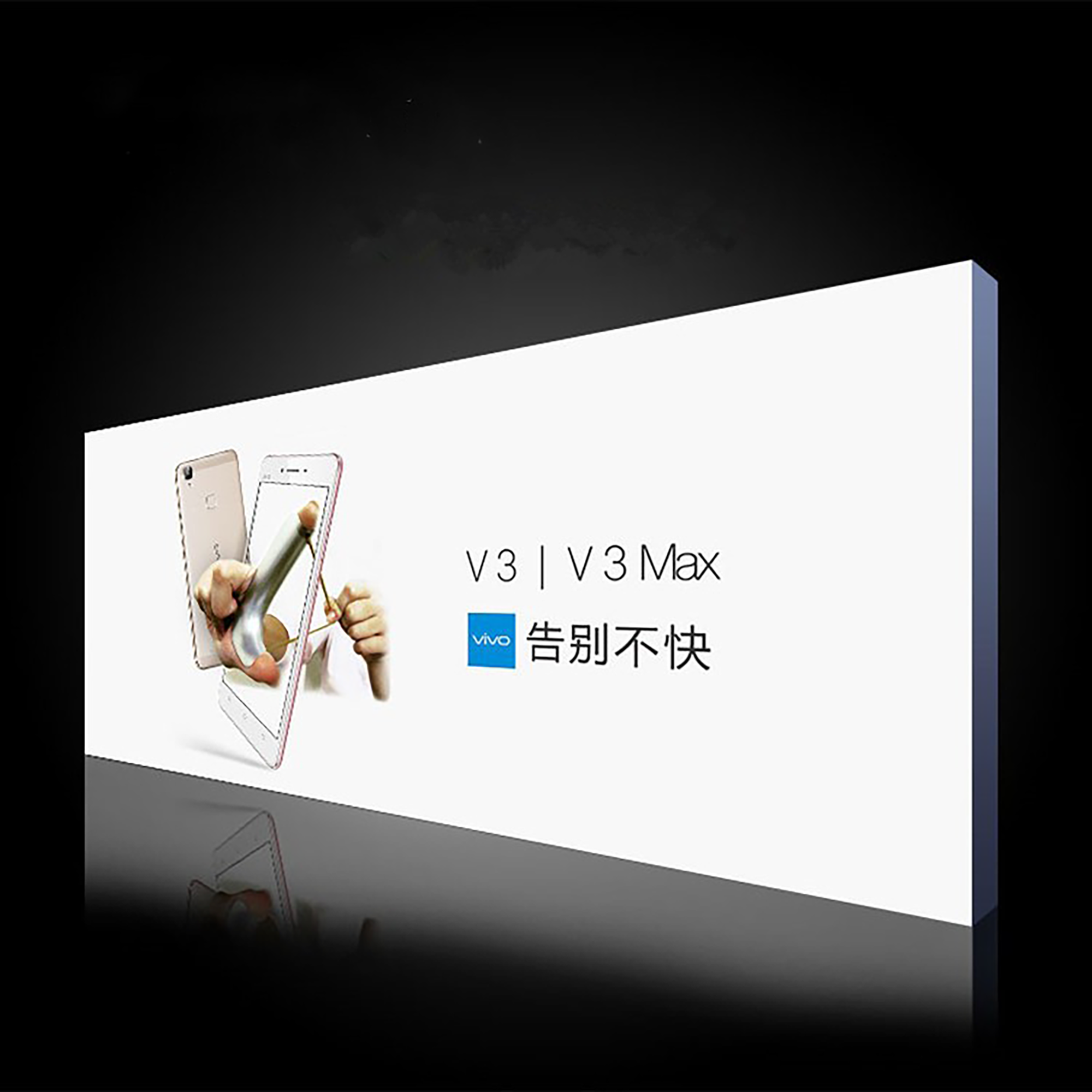 Phone shop LED profile light box with aluminum frame commercial stores fabric lightbox display boards