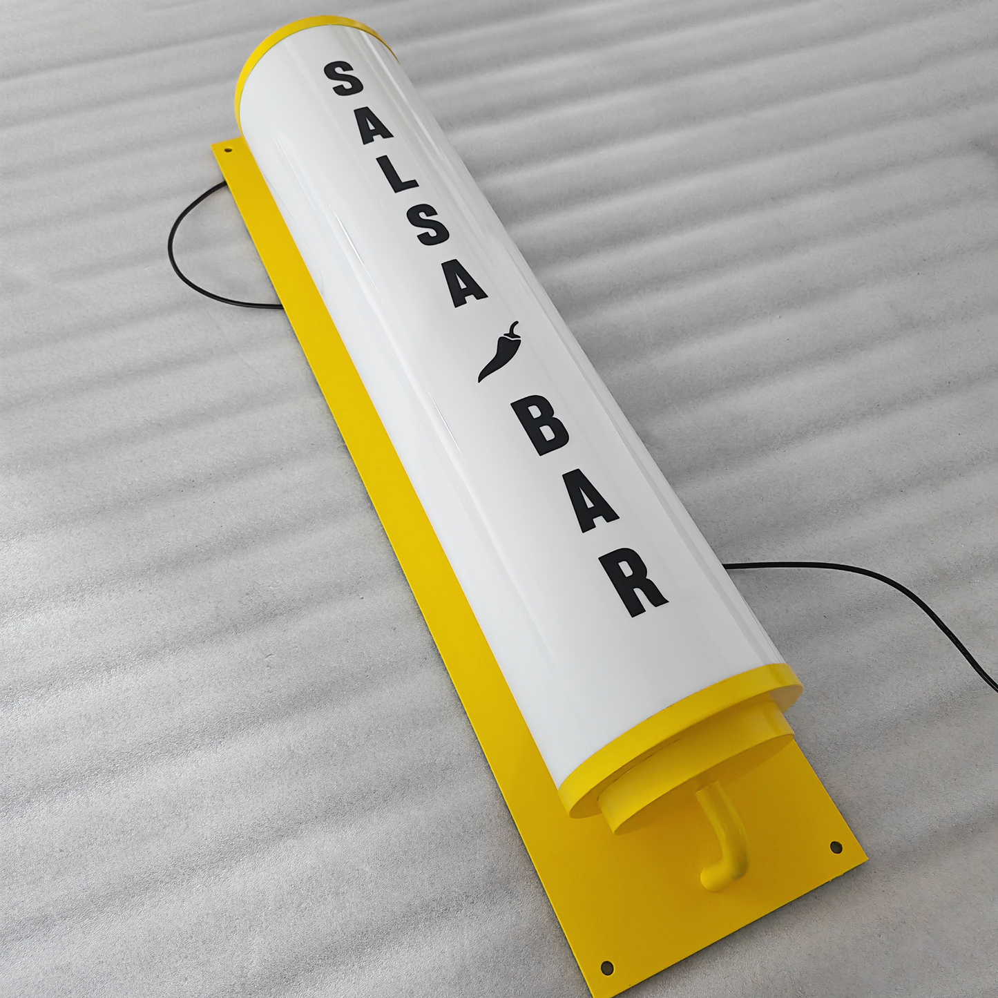 Custom Illuminated Signage Store Door Front Round Tube Light Box Wall Acrylic Full Lit Lightbox