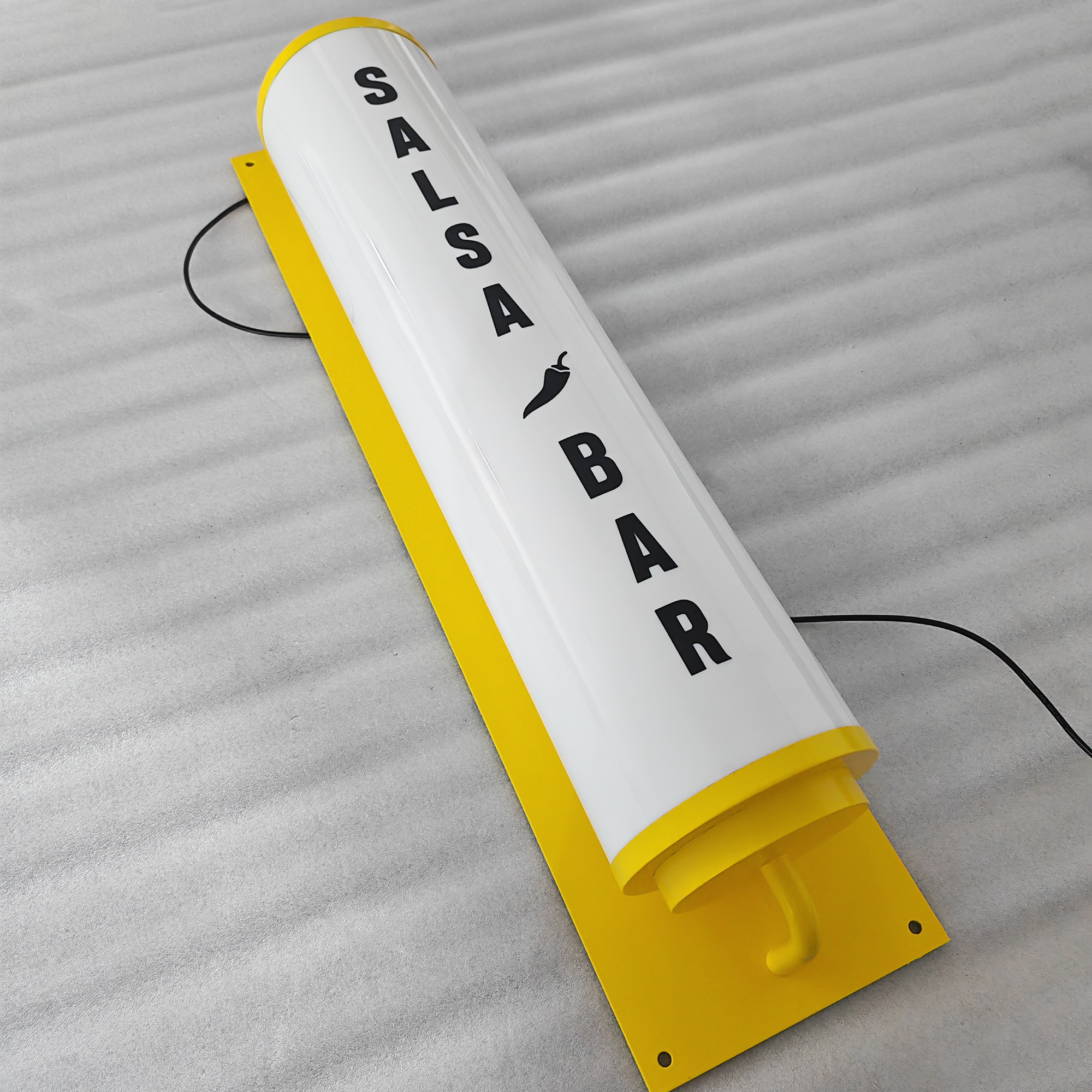 Custom Illuminated Signage Store Door Front Round Tube Light Box Wall Acrylic Full Lit Lightbox