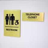 Customized Stainless Steel Gold Brushed Braille Wall Signs Office Indoor 3D Acrylic Cut Braille Sign