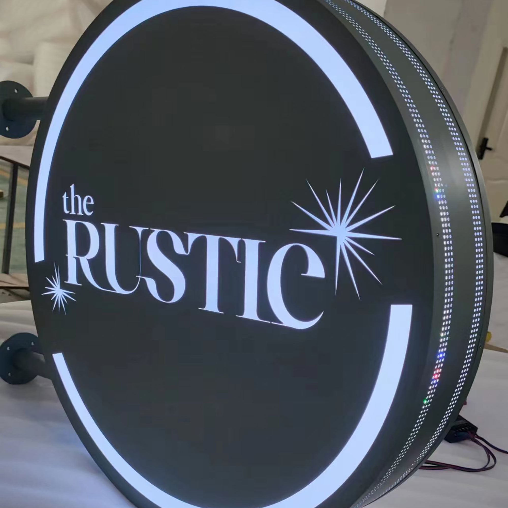 Double Sided Lightbox Sign Store Front RGB LED Light Box Custom Wall Blade Sign Outdoor Projecting Light Box