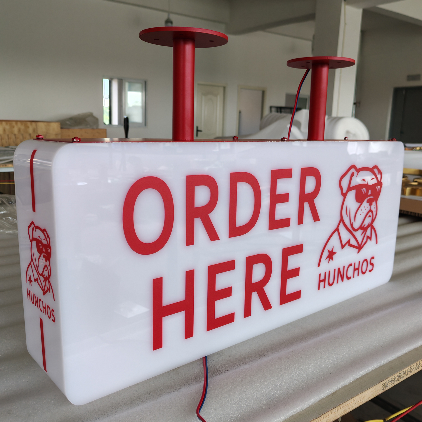 Coffee Shop Acrylic LED Lightbox Logo Sign 3D Luminous Rectangle Full Lit Light Box Signage
