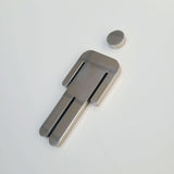 Personalized restroom signs stainless steel cut 3d lettering mirror finish office indoor wall gender sign