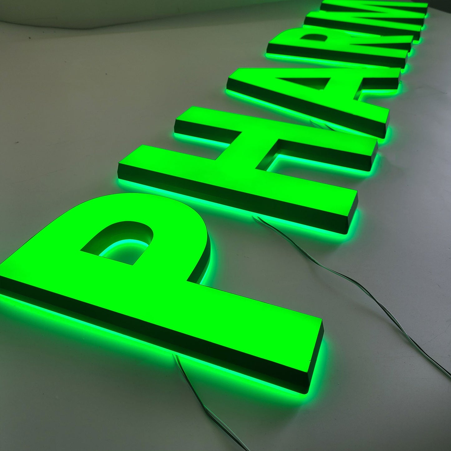 Double-Sided Light Up Acrylic Cut Letters with LED Backlighting for Storefront Business Signage