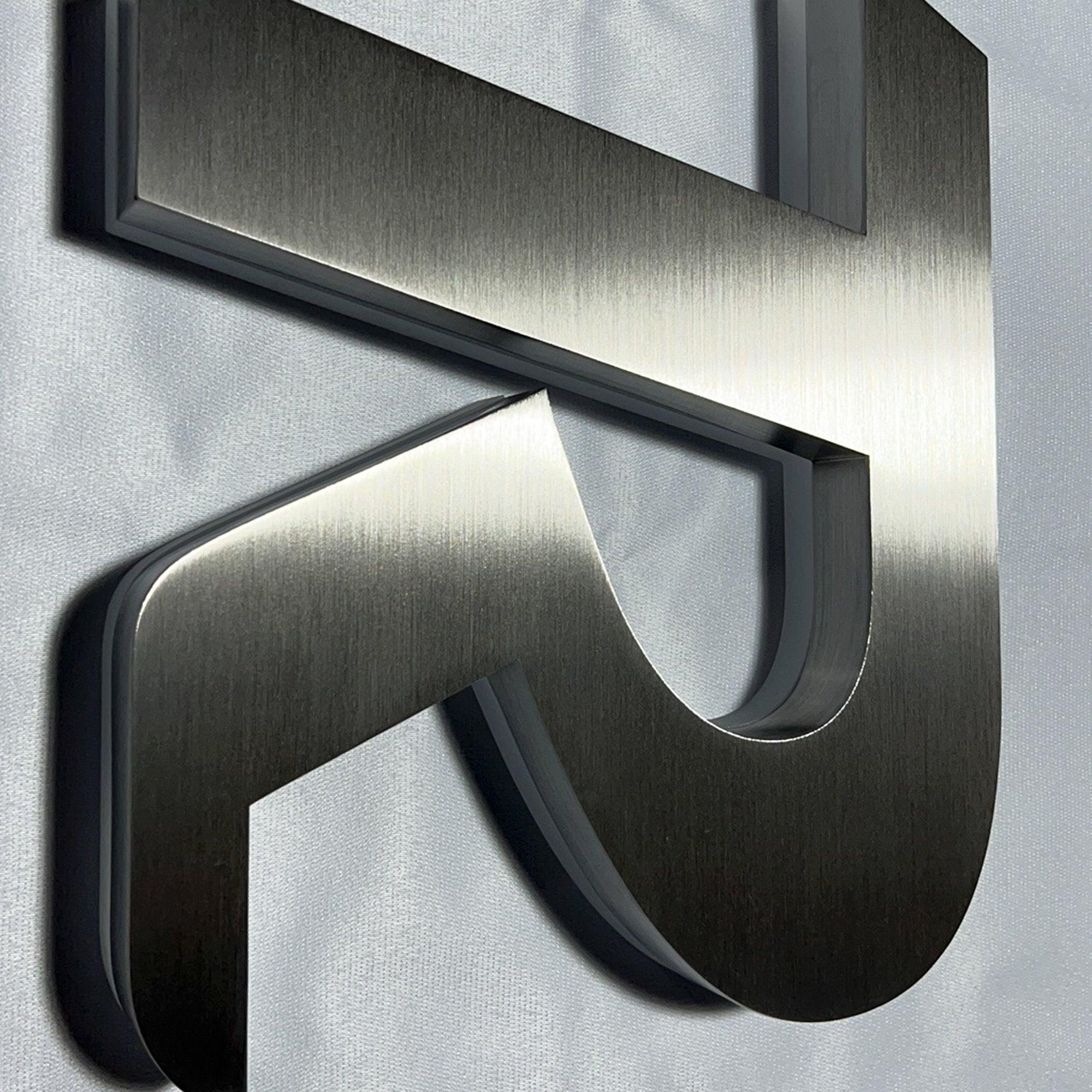 High quality custom stainless steel channel letters sign 3d metal alphabet number letter signage