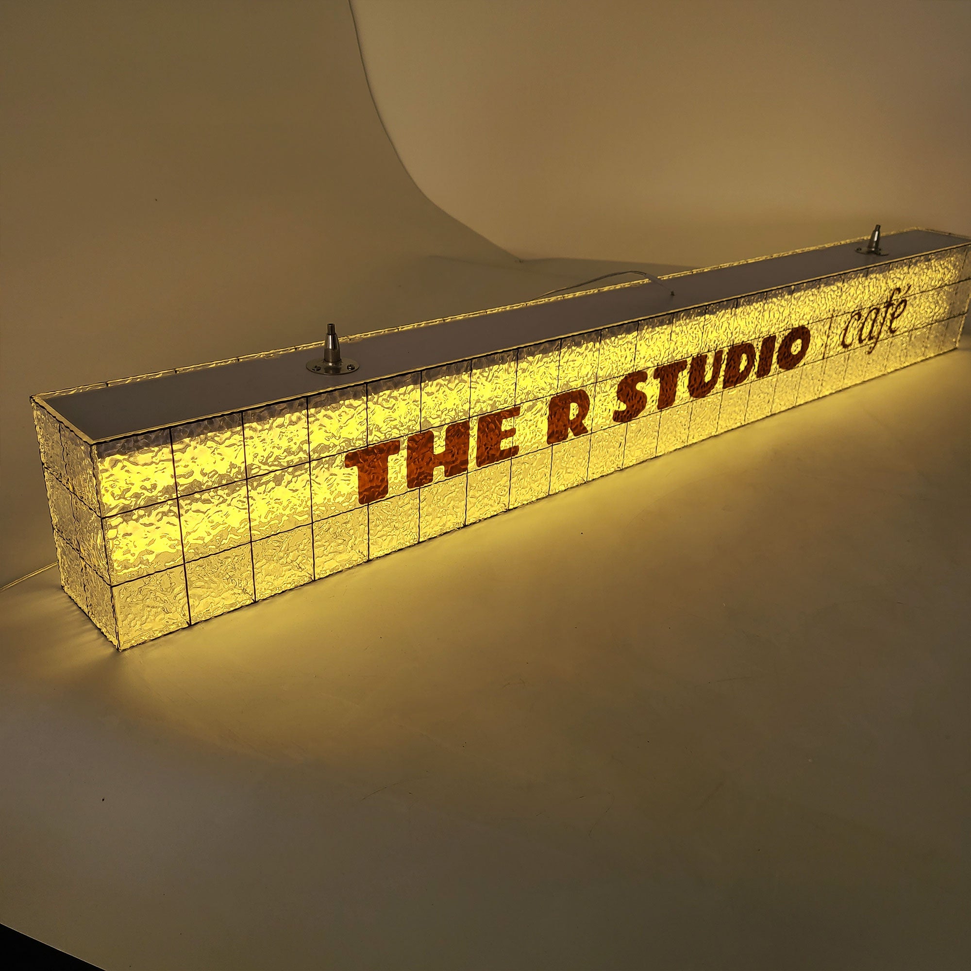 Boutique Stores Indoor Reception Lightbox Sign Stone Texture Acrylic Full Illuminated Light Box Signboard