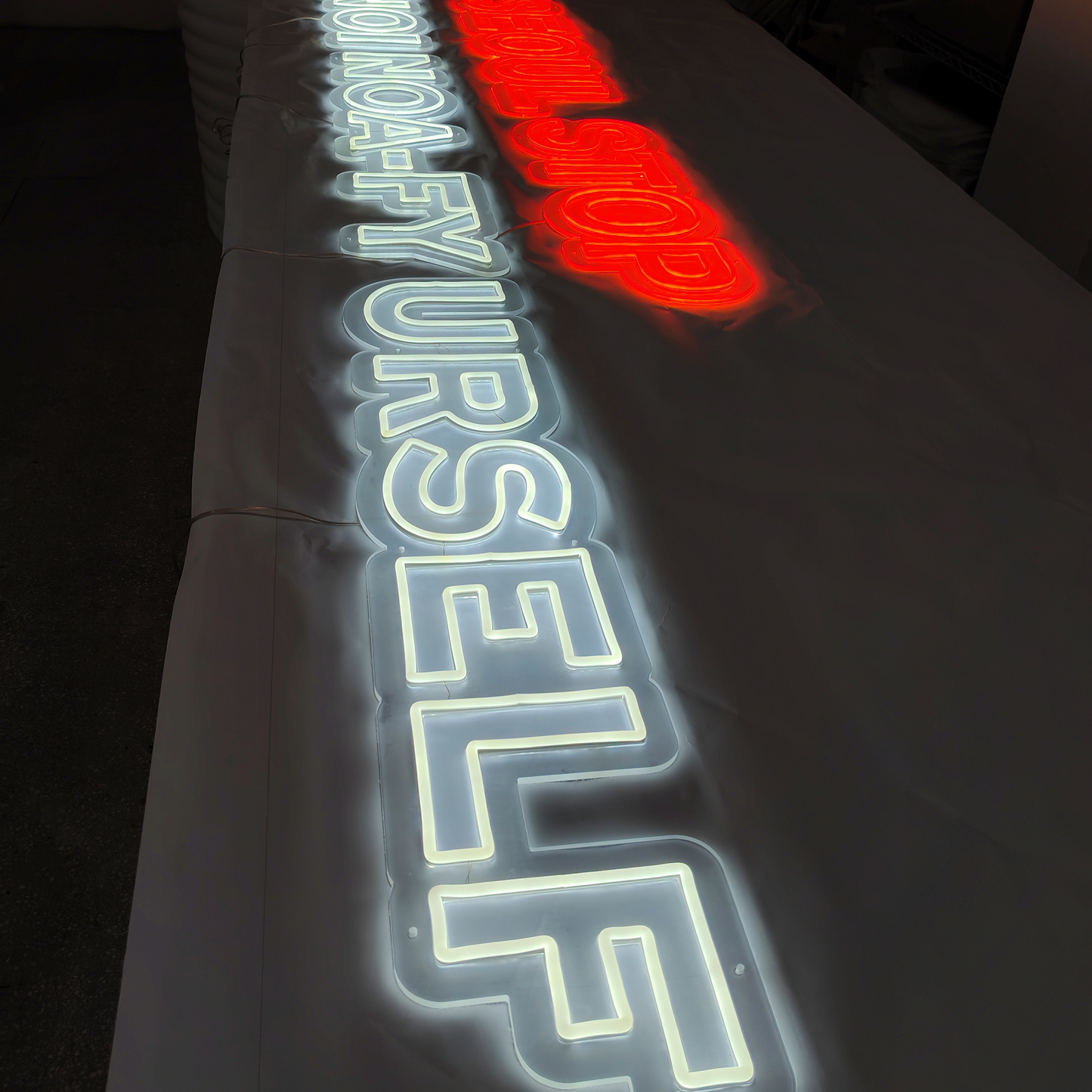 Restaurants Party Decorative Wall LED Neon Lights Interior Custom Hanging Lighted Flex Neon Letters