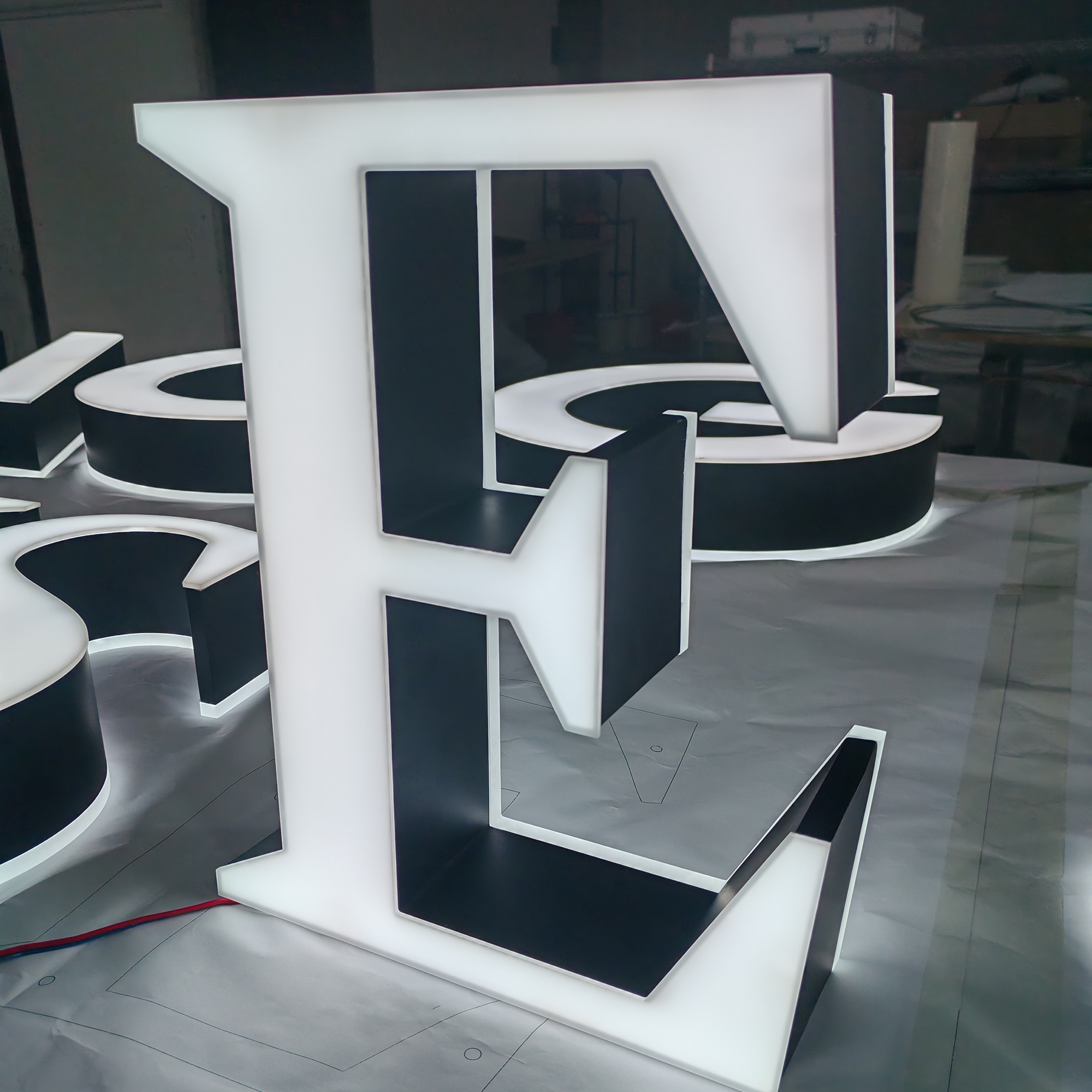 Business 3D Signboard Brand Logo Illuminated Sign Led Shop Front  Double Sided Led Channel Letters
