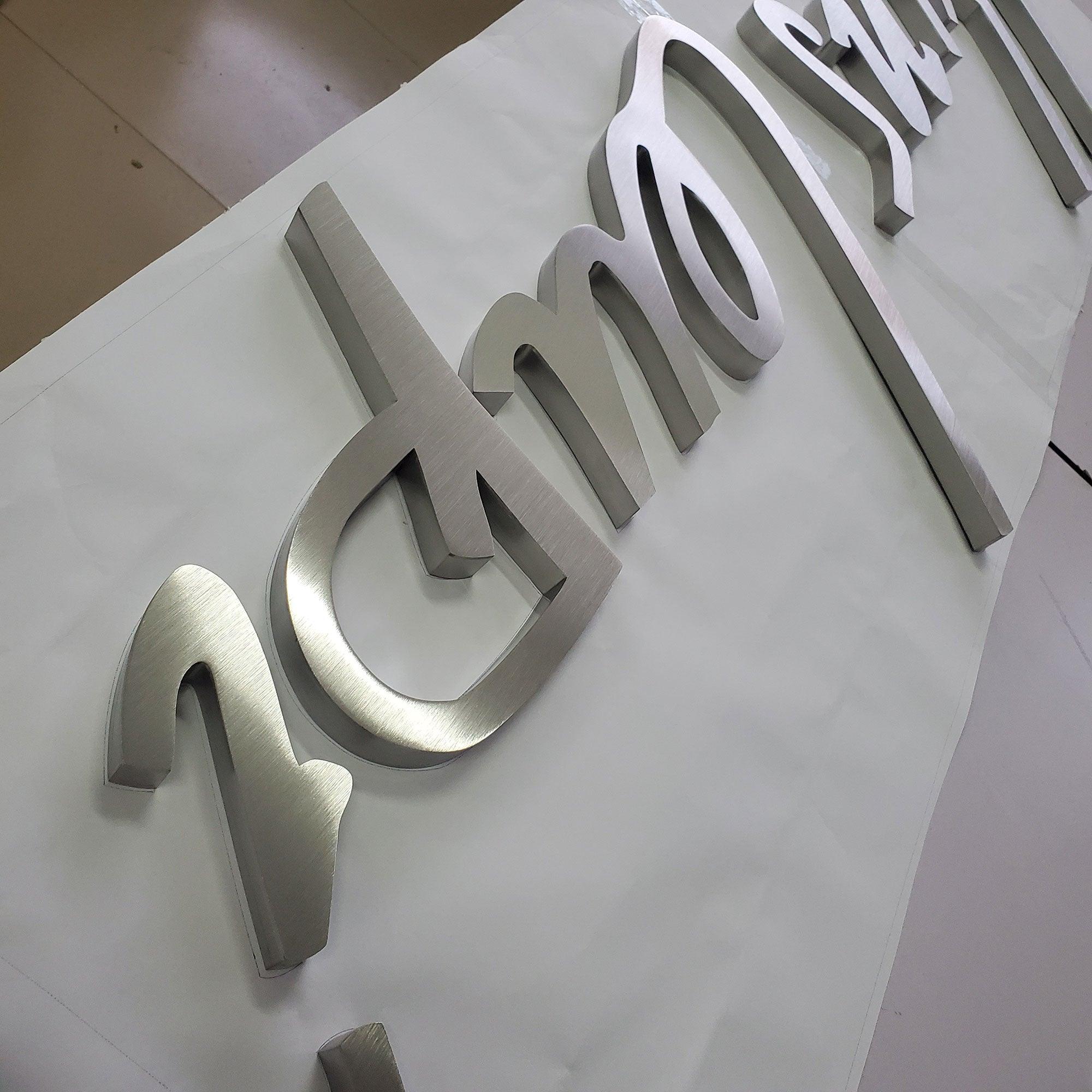 Stainless Steel Channel Letters Factory Price Non-illuminated 3D Laser Cut Letter Alphabet Number Signs for Buildings