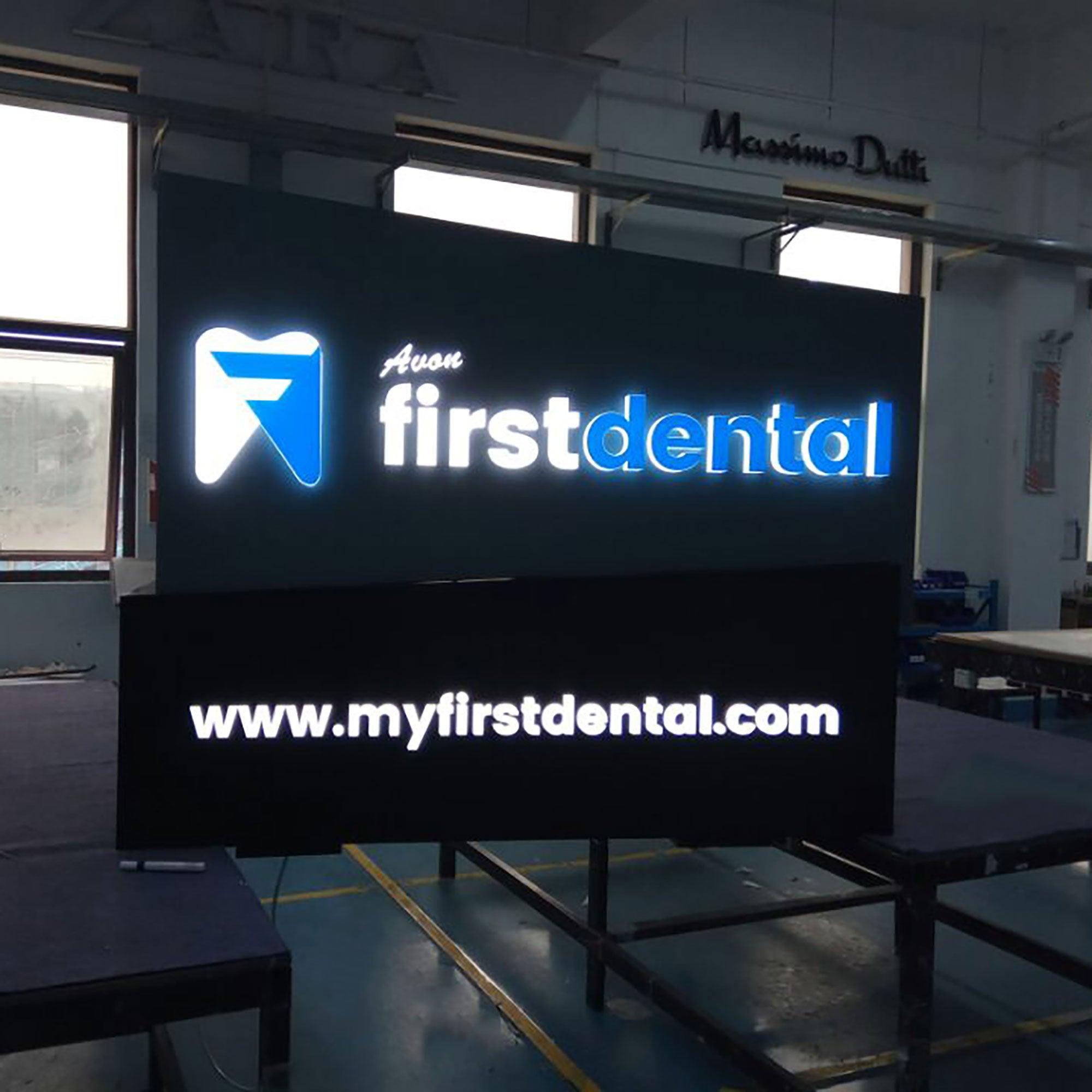 Business display custom led cabinet sign outdoor illuminated lightbox sign led acrylic letters