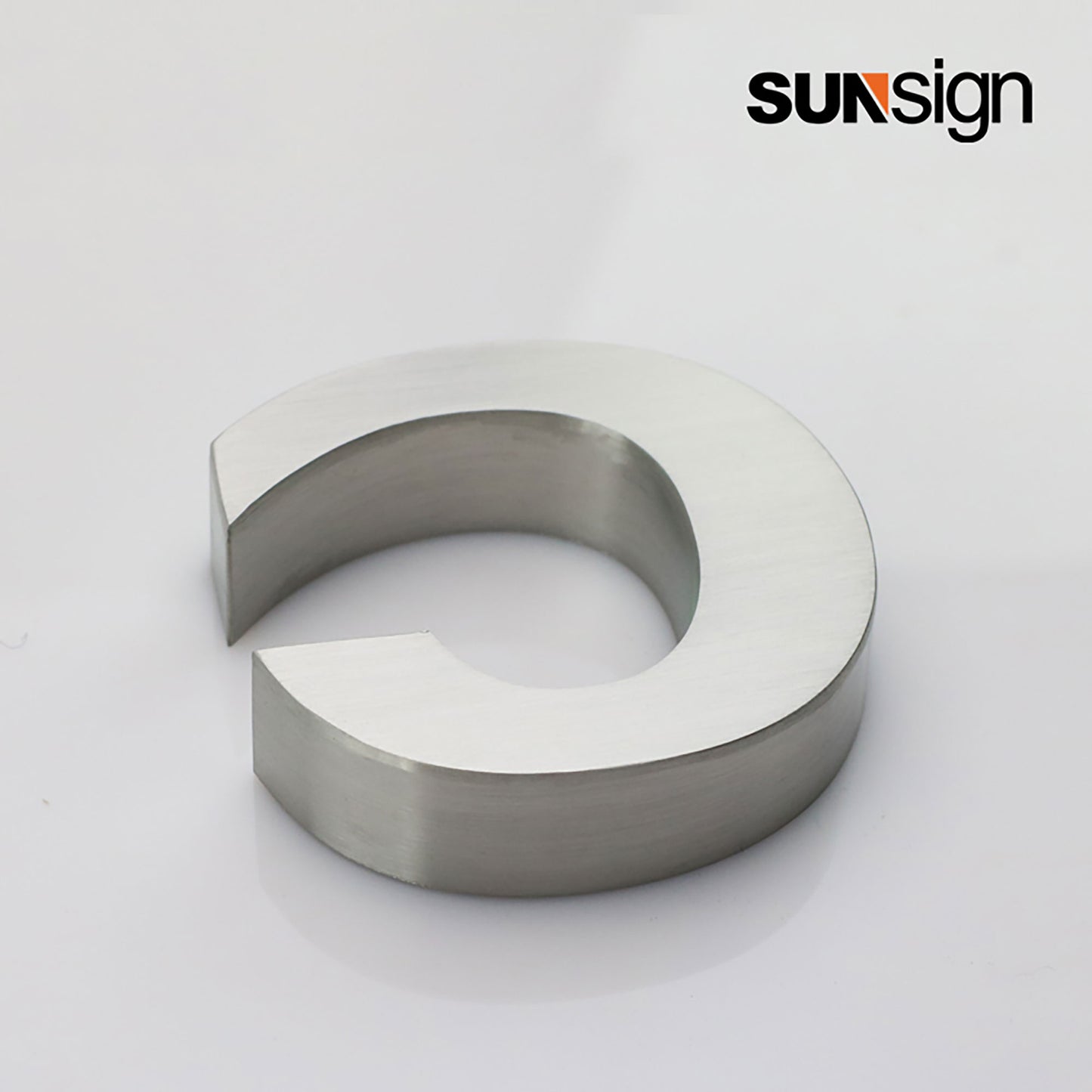 Company sign silver brushed finish metal 3D channel letters for wall indoor business decor