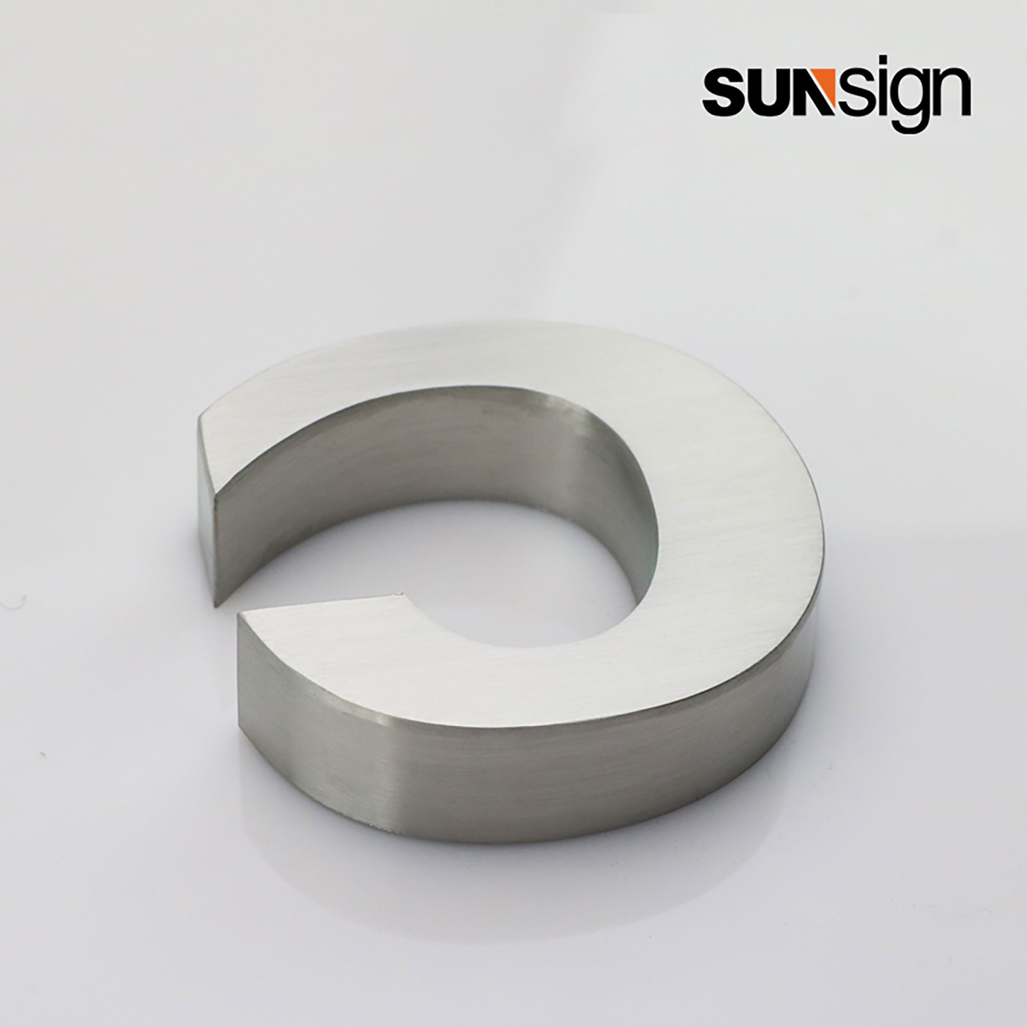 Company sign silver brushed finish metal 3D channel letters for wall indoor business decor