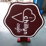 Custom business display led acrylic light box wall led sign coffee restaurant outdoor blade sign