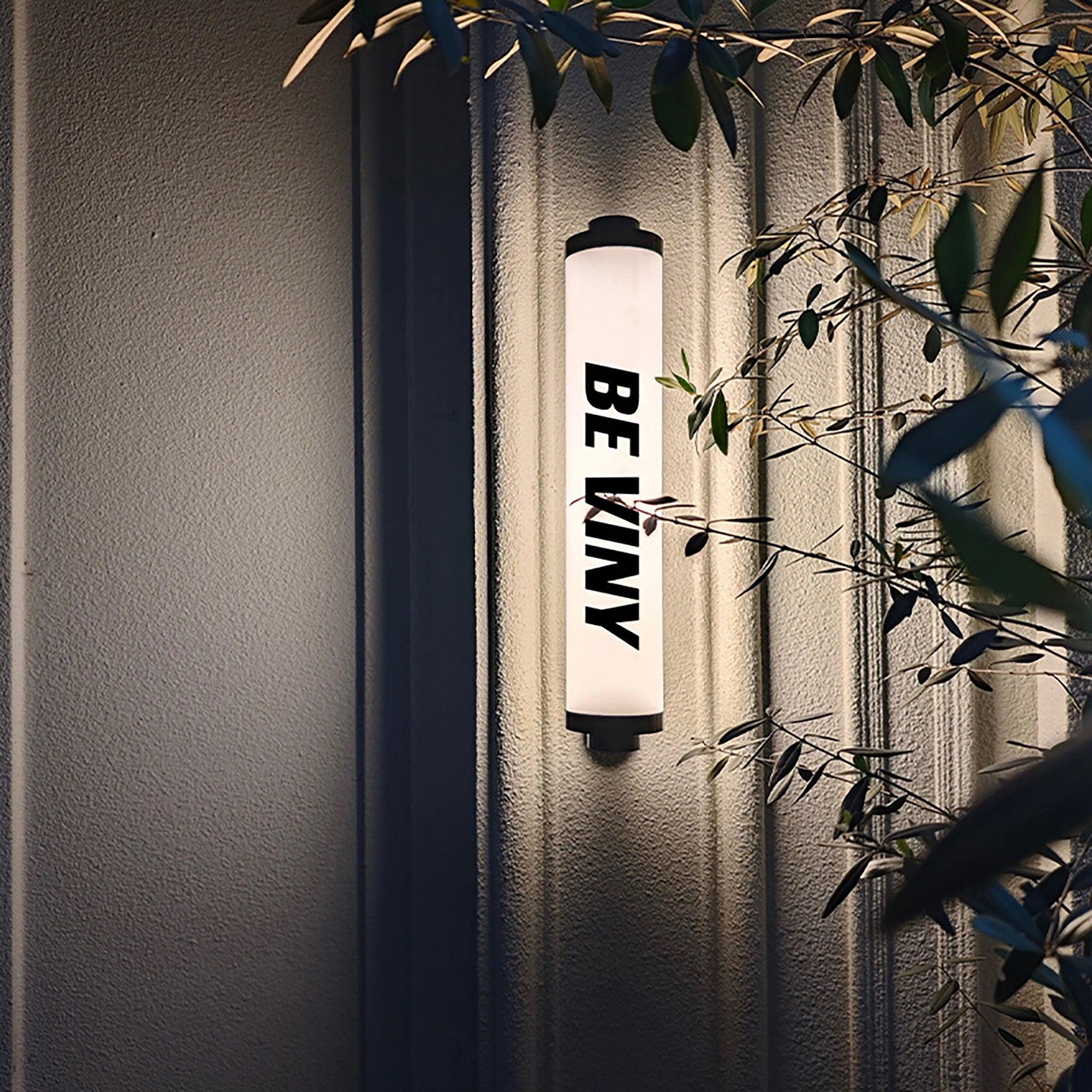 Acrylic cylindrical luminous light box stainless steel doorstep round tube hanging lightbox sign