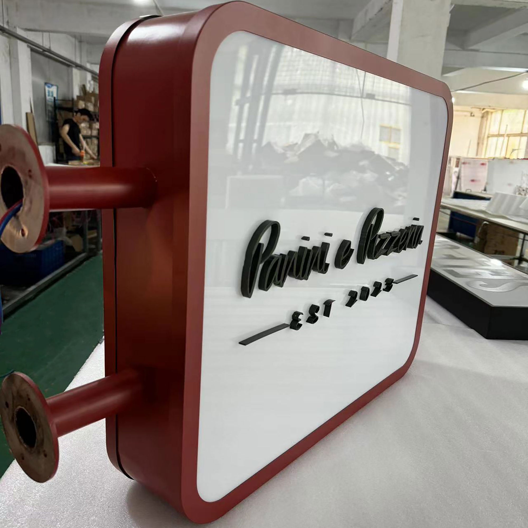 Rectangle Light Box Double Sided Illuminated Display Signs Custom Wall Blade Signs LED Business Logo Signage