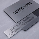 Silver Brushed Metal Plates Stainless Steel Sign Wall Mounted Braille Signage Directional Signs