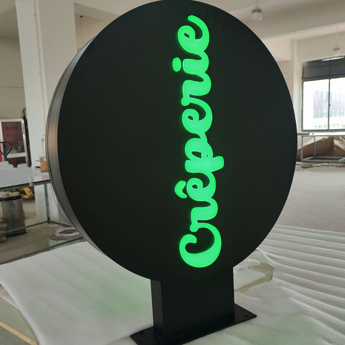LED RGB outdoor billboard stainless steel double lit lightbox sign custom barber shop wall blade sign