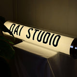 Custom hanging round tube lightbox sign outdoor acrylic led lightbox for store, bar, coffee shop