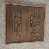 Cast copper brass custom plaques personalized memorial signage company indoor wall signs historical building signs