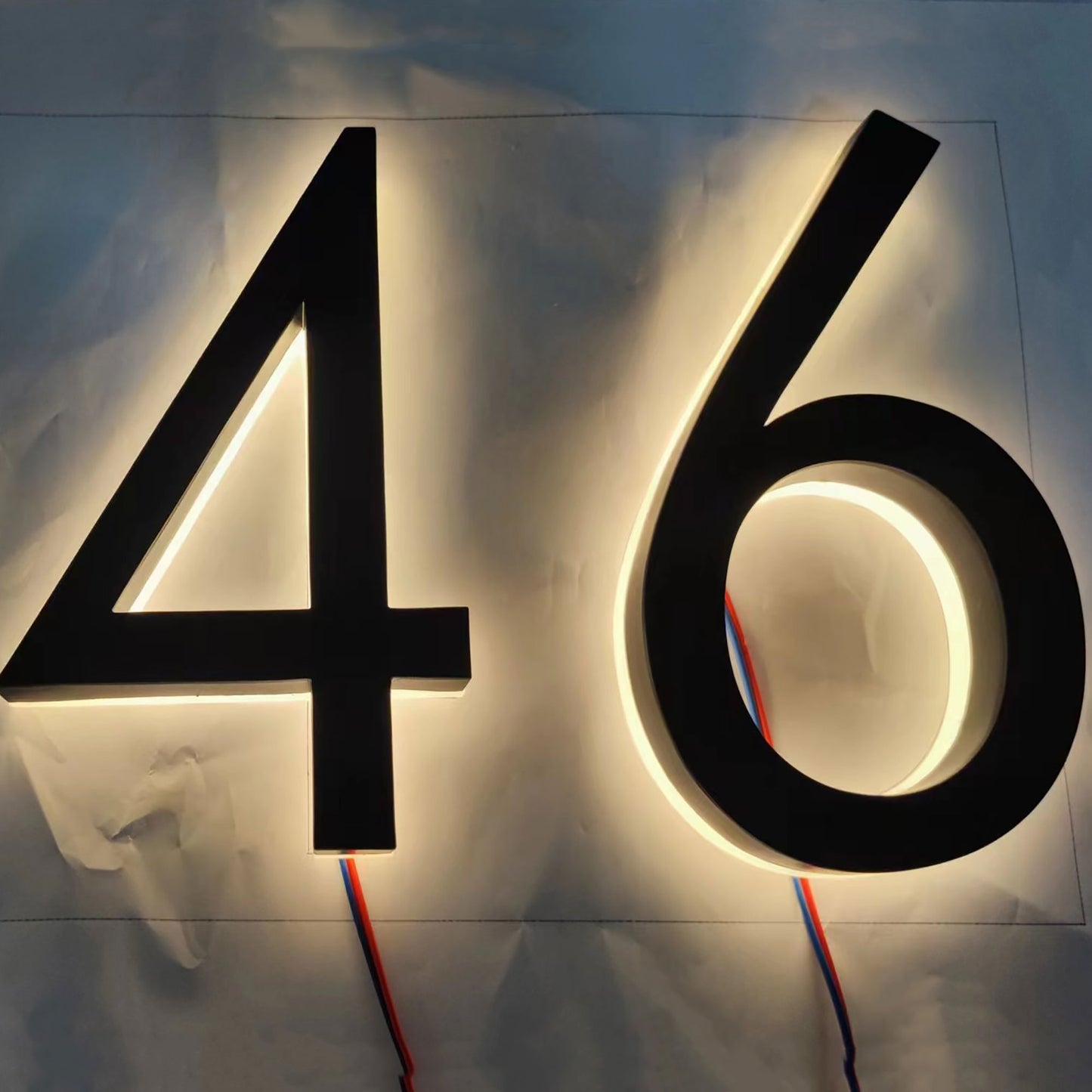 Shop Front LED Signs Office Indoor Room Numbers Backlit Brushed Channel Letters Home Address 3D Numbers