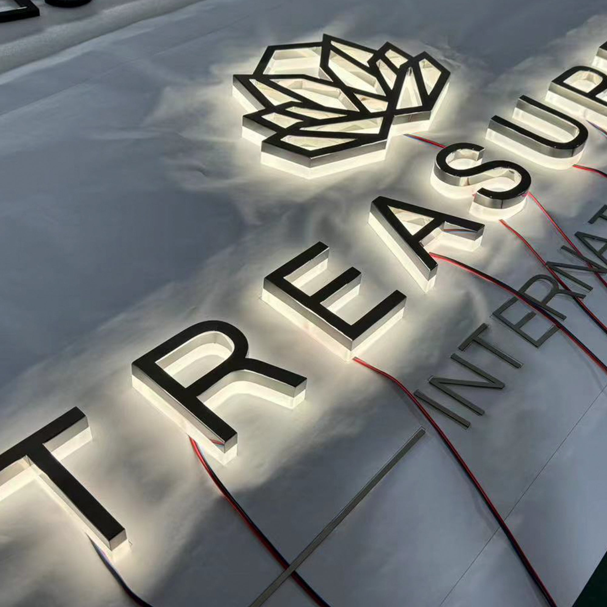 Company brand logo letters sign backlit business channel letters signs outdoor 3d led signboard