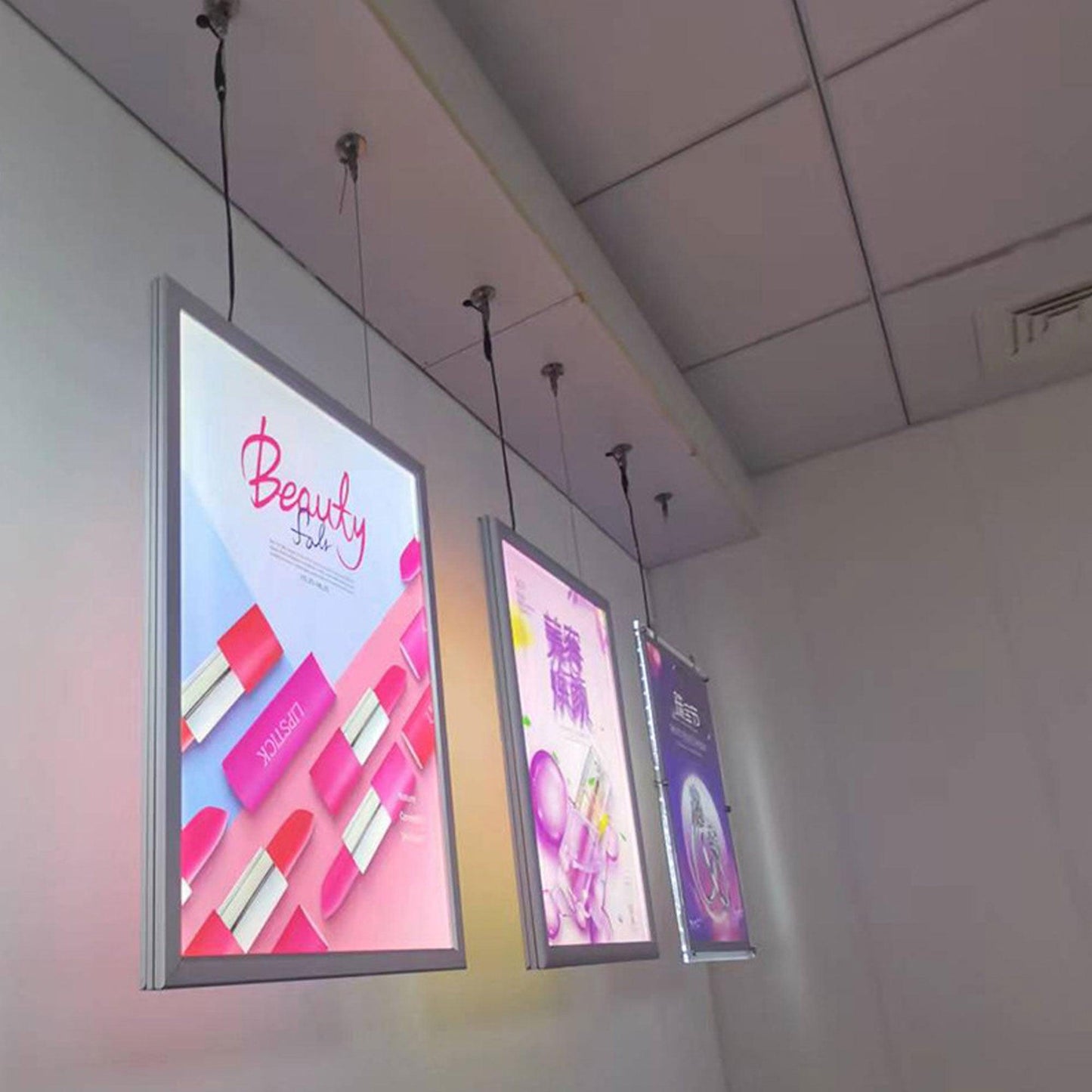 Bar restaurant coffee shop light box led menu poster display screen hanging ultra-thin light box