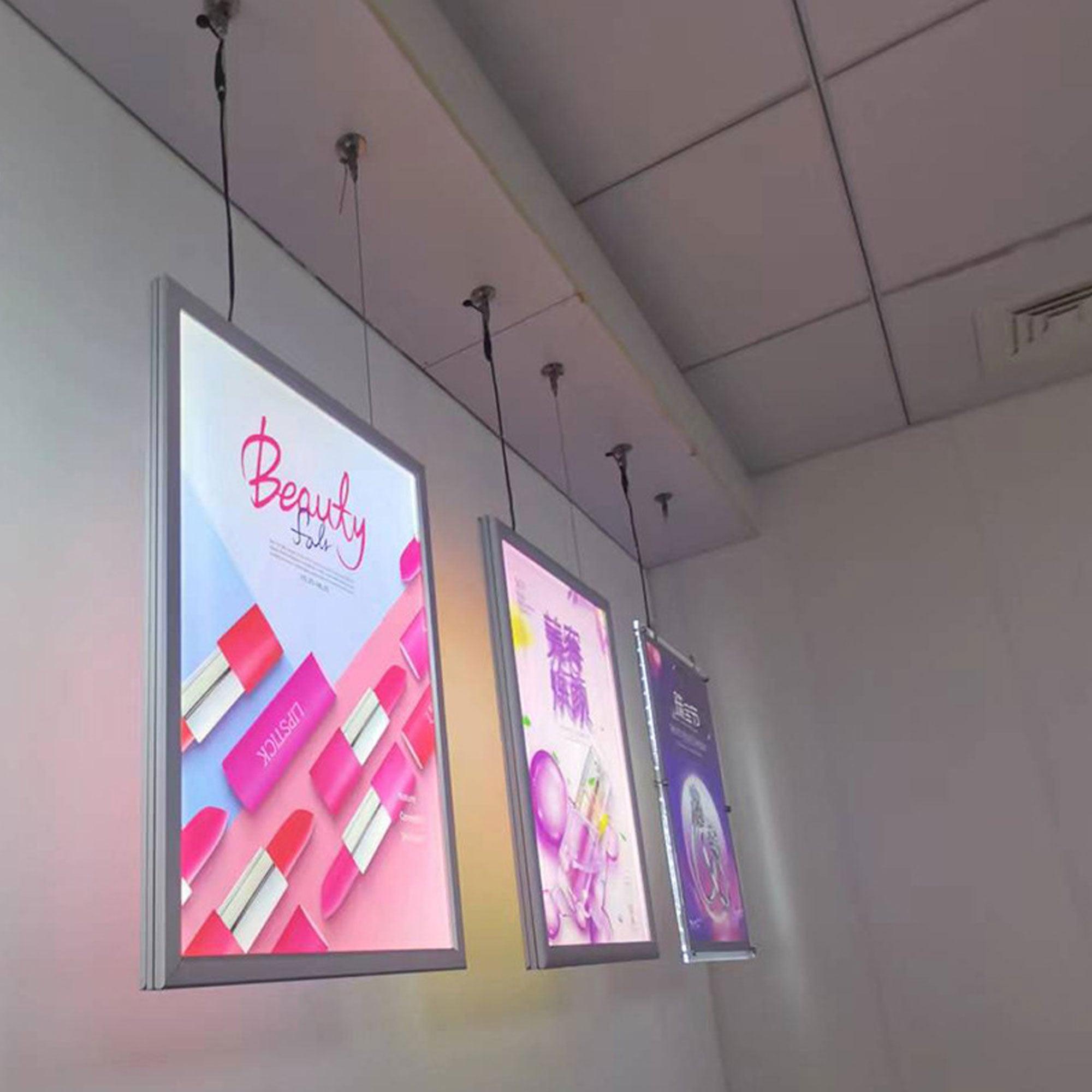 Bar restaurant coffee shop light box led menu poster display screen hanging ultra-thin light box