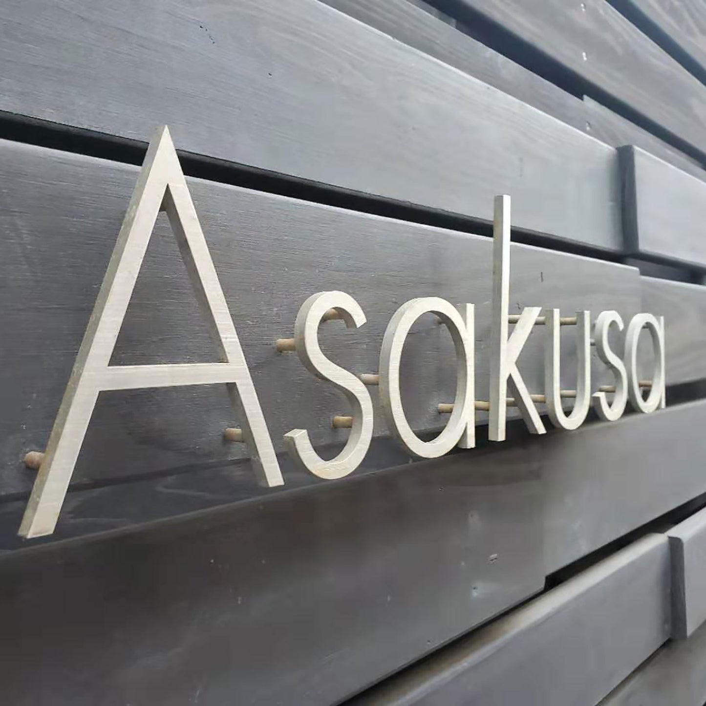 Silver aluminum brushed cut letters door front decorative solid letters business wall logo signage