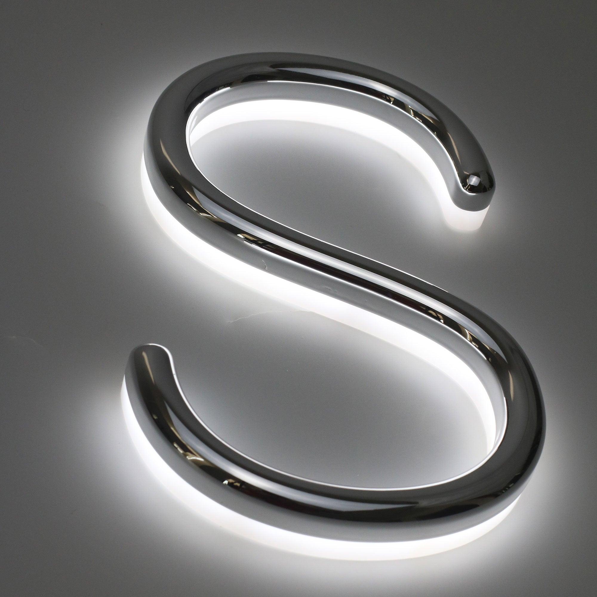 Business sign board logo office indoor outdoor backlit illuminated company wall signage silver coating led 3d letter sign