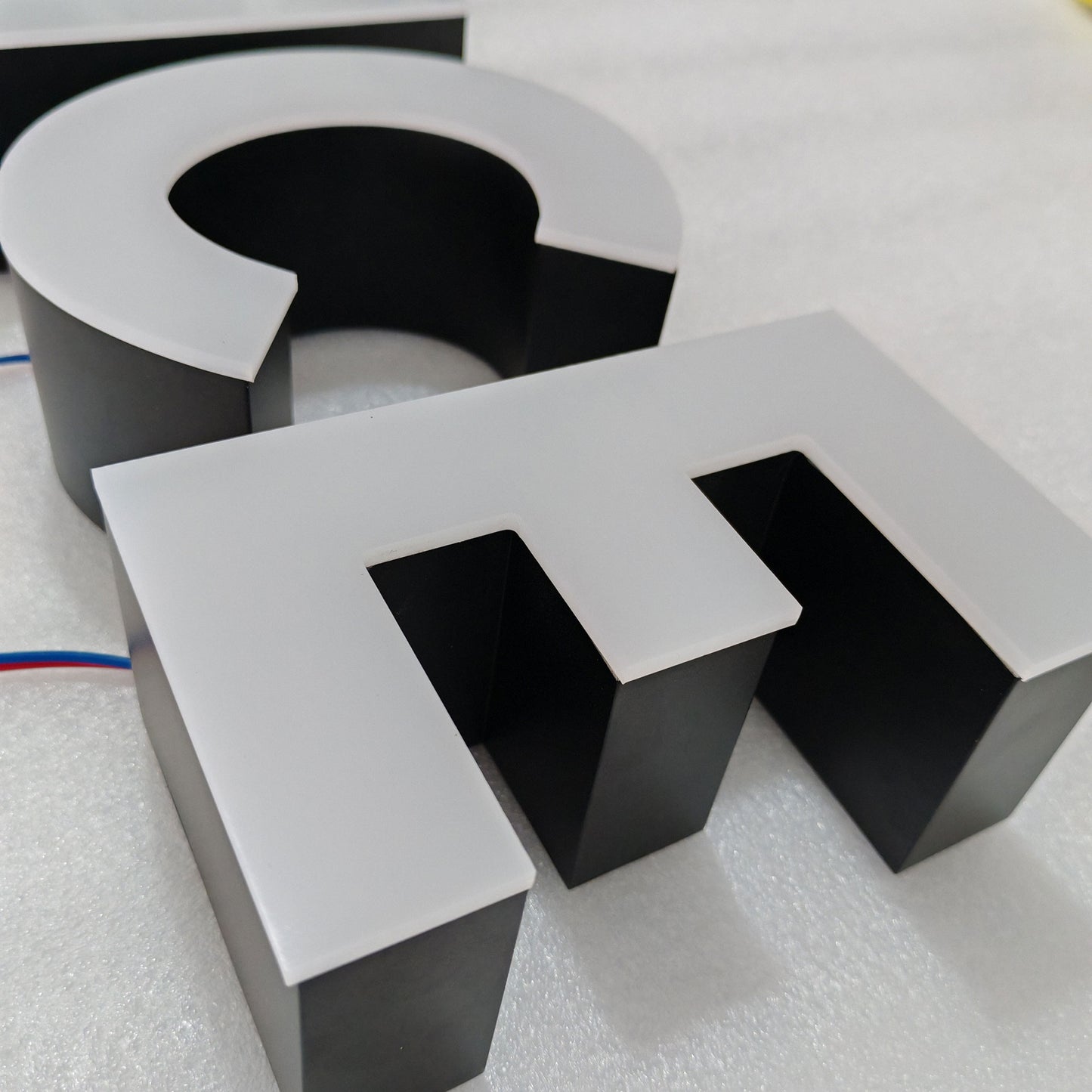 Rimless LED Channel Letter Outdoor Front Illuminated Signs Custom Waterproof Commercial Brand LOGO Face-lit Buildings Sign