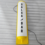 Custom Illuminated Signage Store Door Front Round Tube Light Box Wall Acrylic Full Lit Lightbox