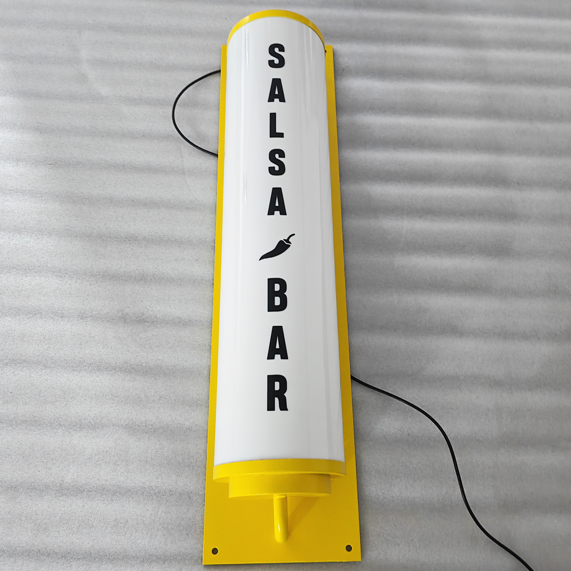 Custom Illuminated Signage Store Door Front Round Tube Light Box Wall Acrylic Full Lit Lightbox