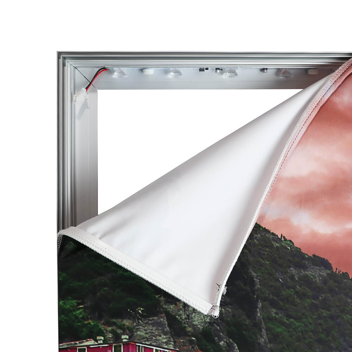 Phone shop LED profile light box with aluminum frame commercial stores fabric lightbox display boards