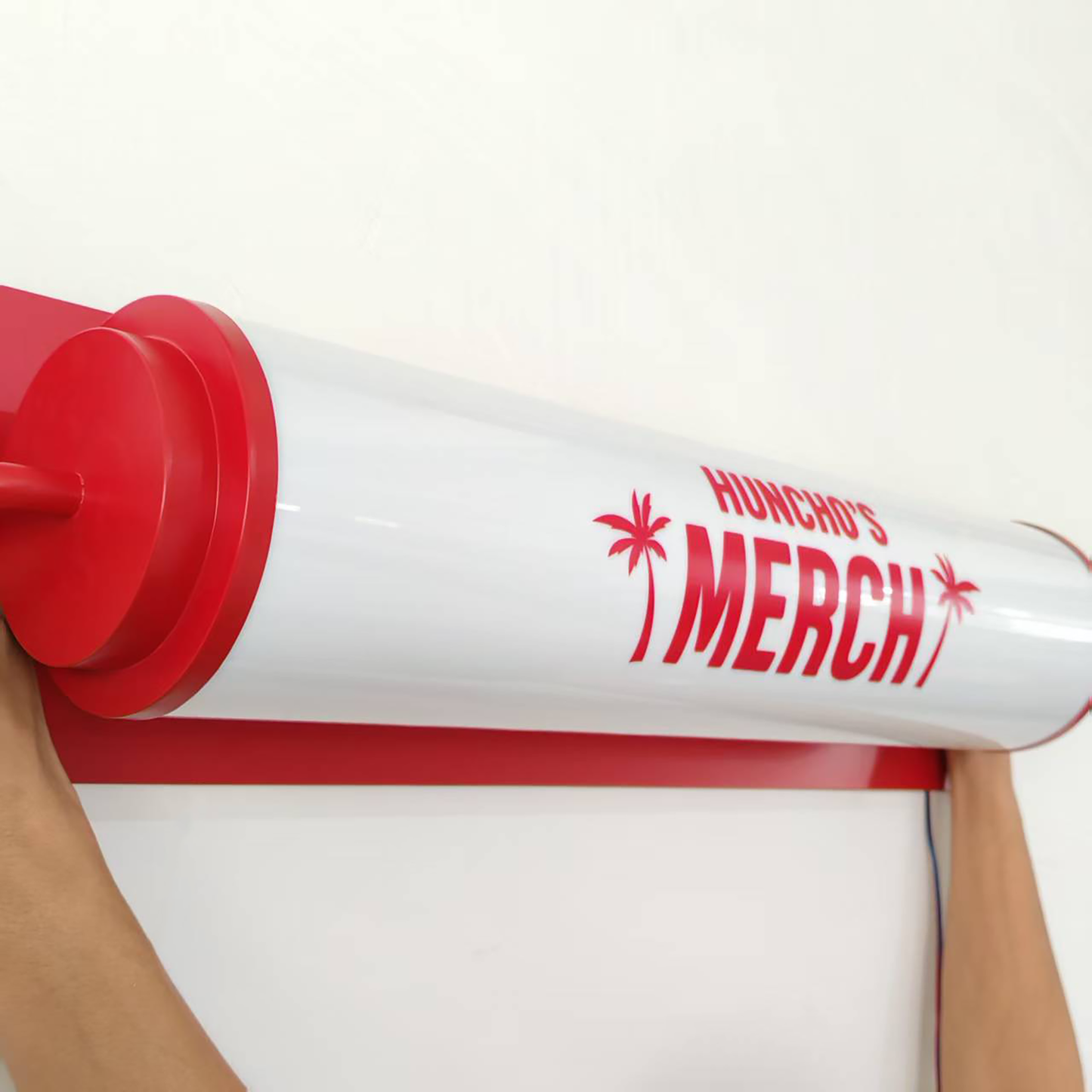 Custom Business Round Tube LED Light Box Fulllit Acrylic Cylindrical Sign for Shop Advertising Display