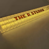 Boutique Stores Indoor Reception Lightbox Sign Stone Texture Acrylic Full Illuminated Light Box Signboard