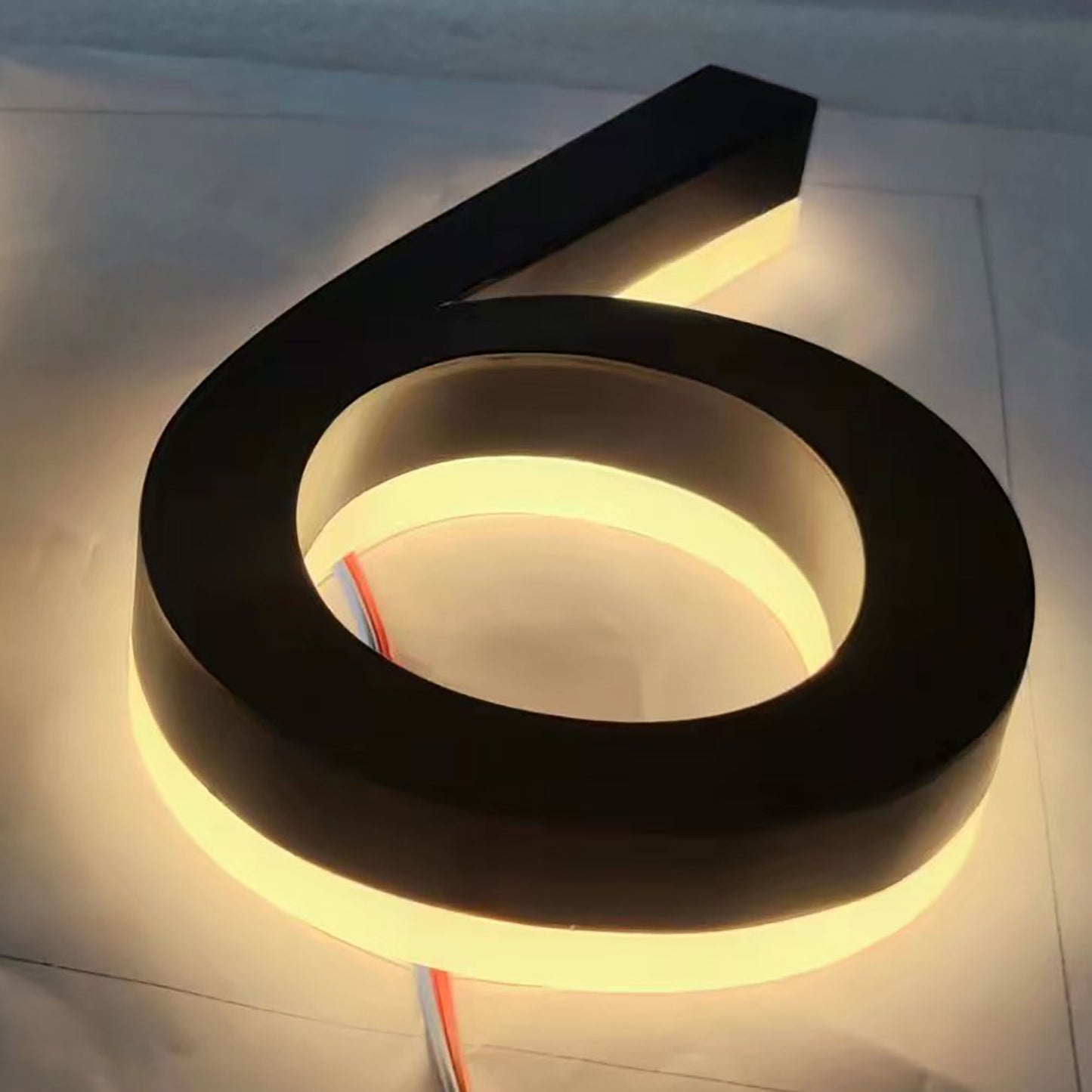 Shop Front LED Signs Office Indoor Room Numbers Backlit Brushed Channel Letters Home Address 3D Numbers