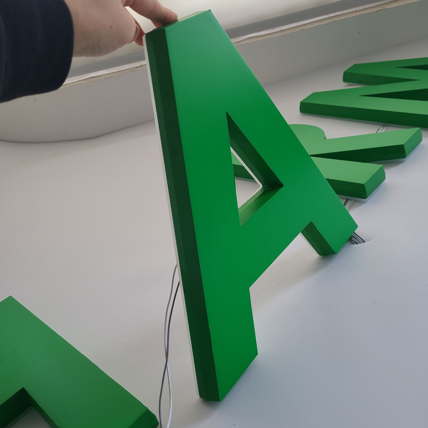 Double-Sided Light Up Acrylic Cut Letters with LED Backlighting for Storefront Business Signage