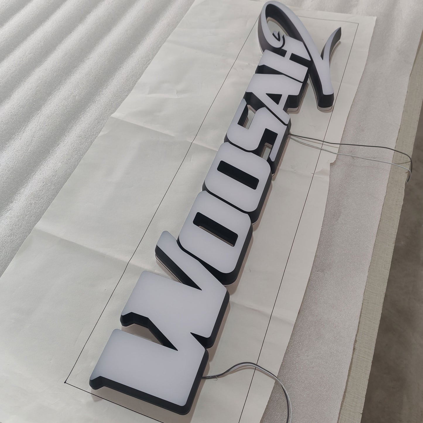 3D Lighted UP Letters Sign Office Wall Mounted Acrylic Frontlit Backlit Letters Sign Illuminated Company Logo Signs