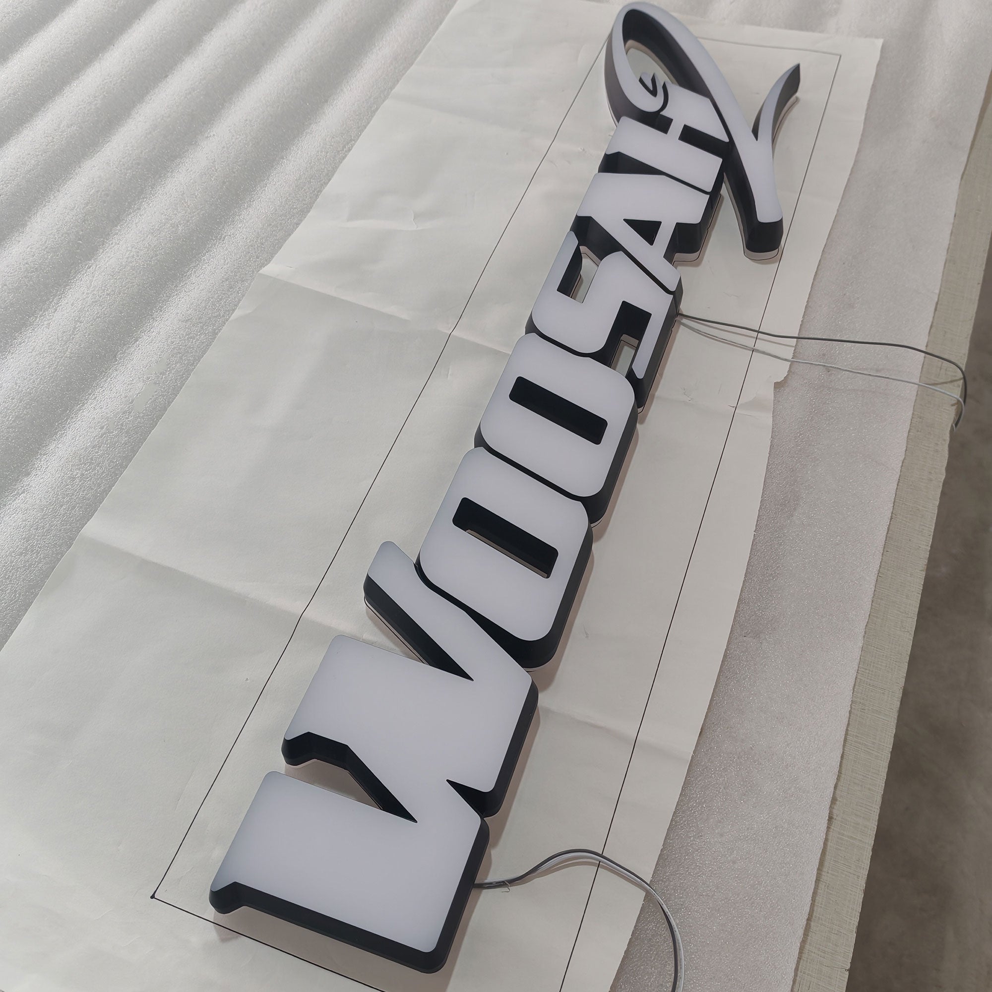 3D Lighted UP Letters Sign Office Wall Mounted Acrylic Frontlit Backlit Letters Sign Illuminated Company Logo Signs