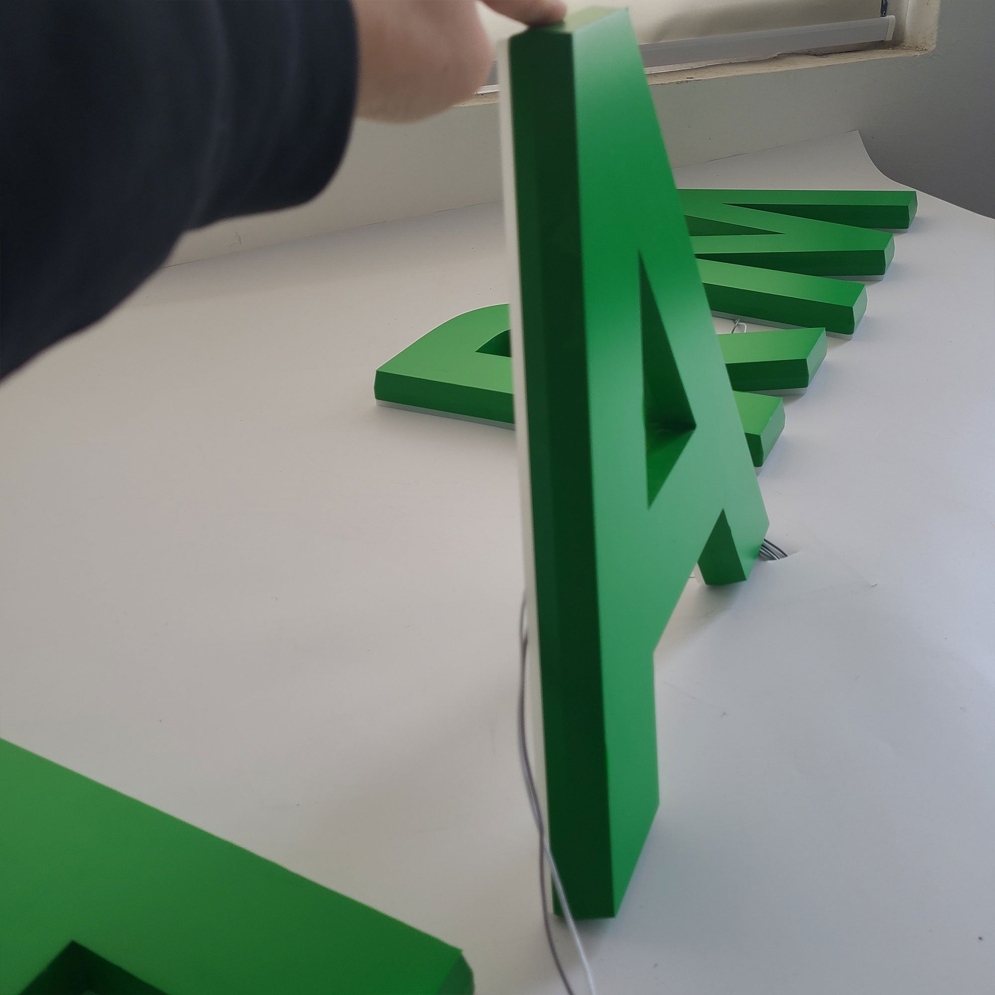 Double-Sided Light Up Acrylic Cut Letters with LED Backlighting for Storefront Business Signage