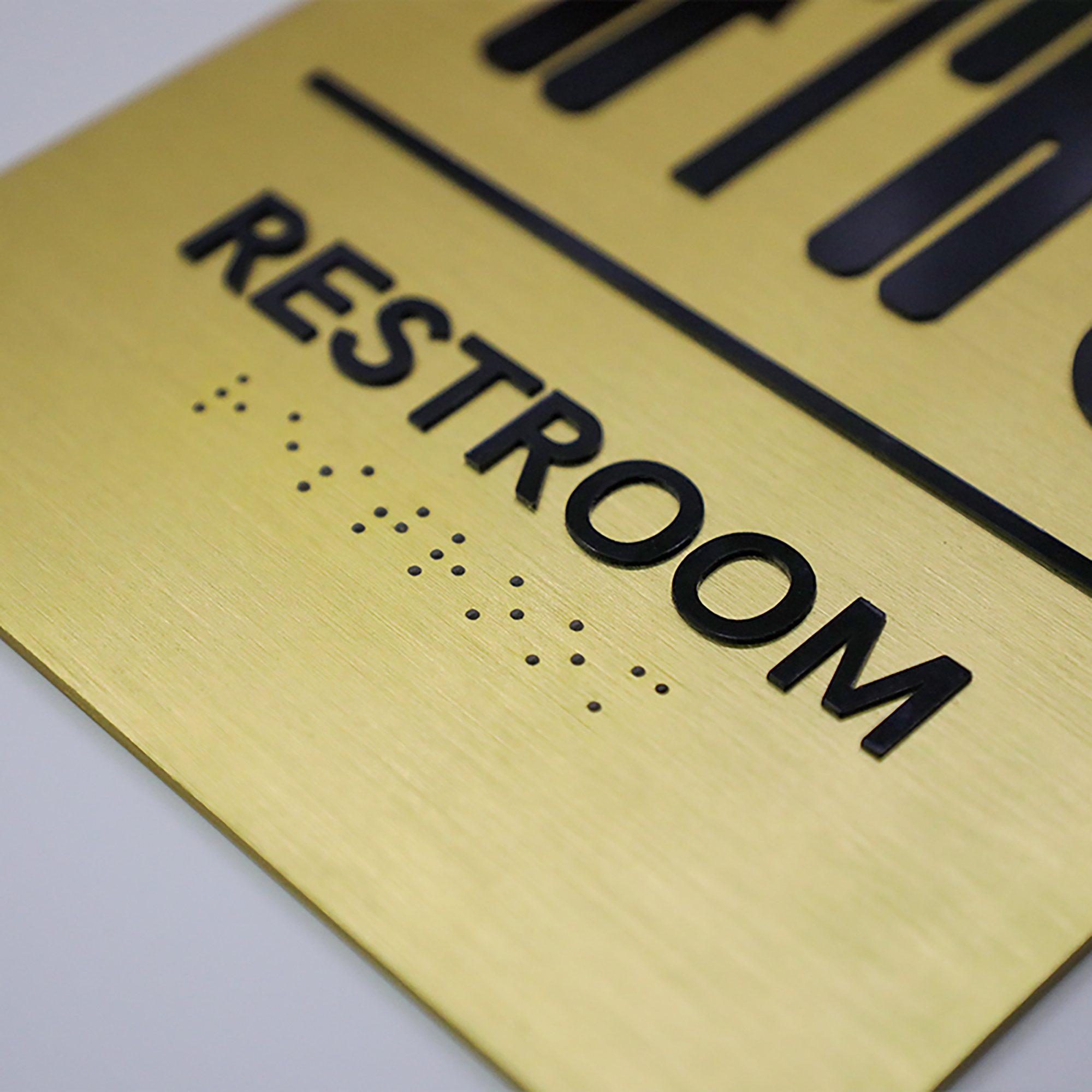 Customized Stainless Steel Gold Brushed Braille Wall Signs Office Indoor 3D Acrylic Cut Braille Sign