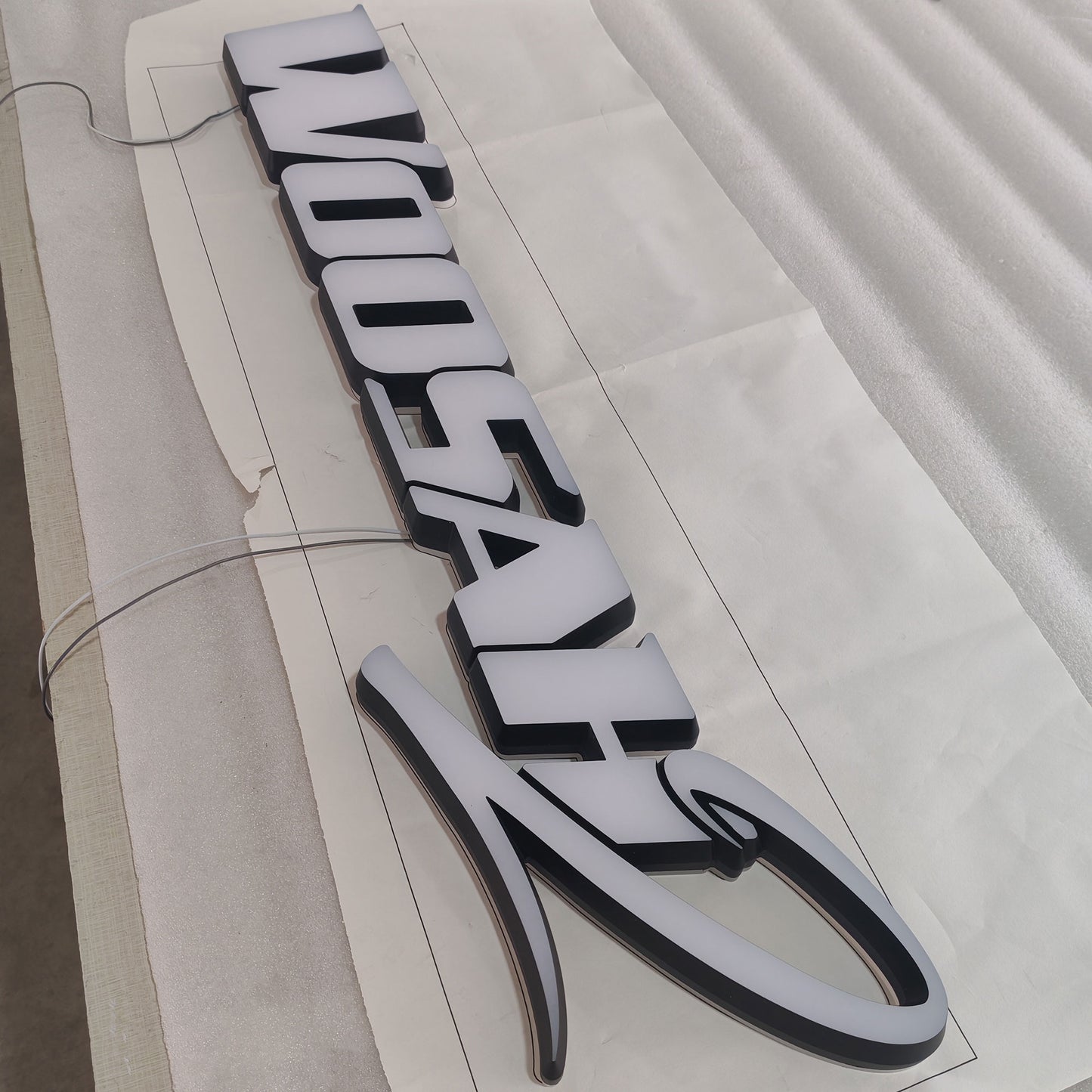3D Lighted UP Letters Sign Office Wall Mounted Acrylic Frontlit Backlit Letters Sign Illuminated Company Logo Signs