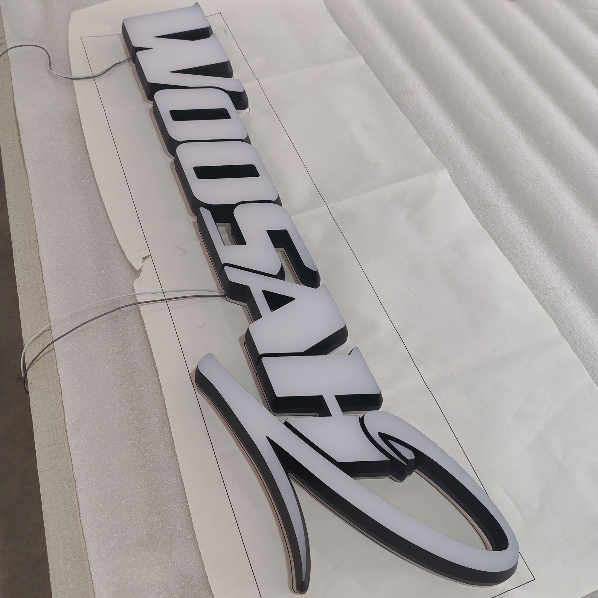 3D Lighted UP Letters Sign Office Wall Mounted Acrylic Frontlit Backlit Letters Sign Illuminated Company Logo Signs